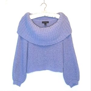 STREETWEAR SOCIETY Off the Shoulder, Cowl Neck, Crop Sweater Pullover